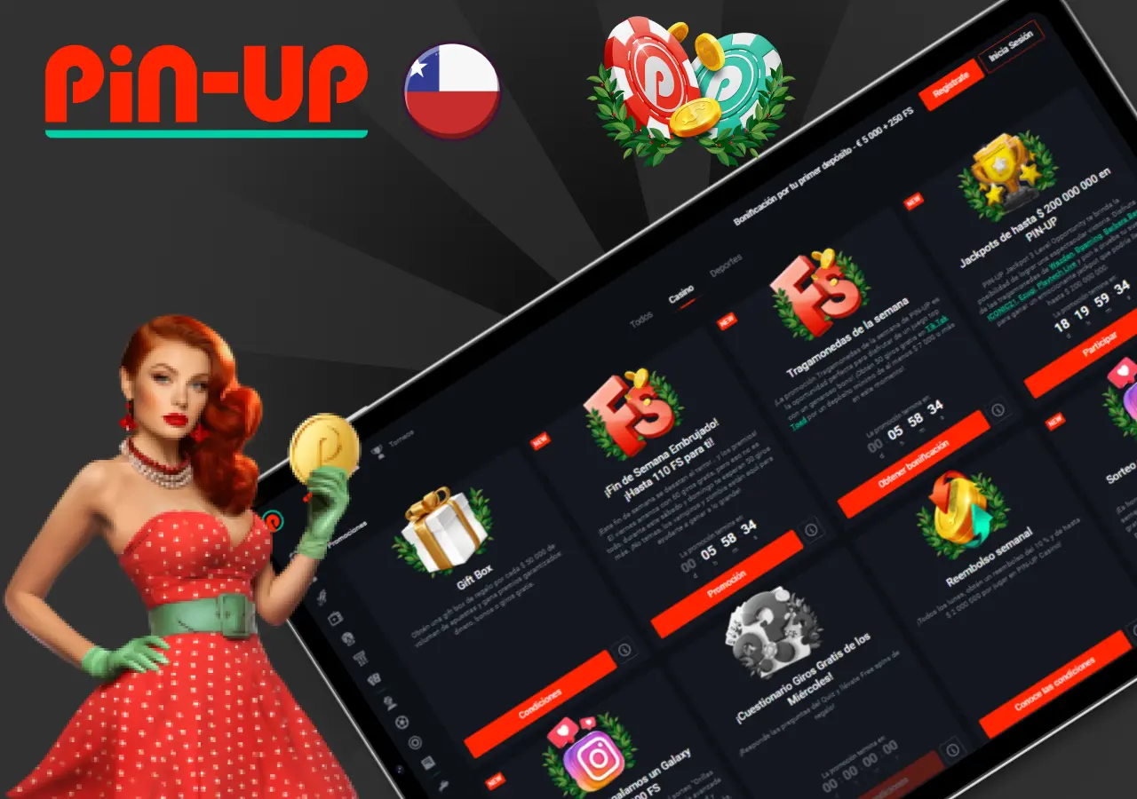 Sección de bonos del casino , incluyendo ofertas semanales y promociones especiales