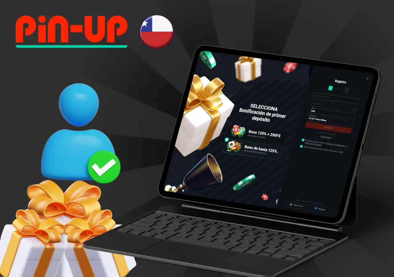 Registro rápido con opciones de bonificación para primer depósito